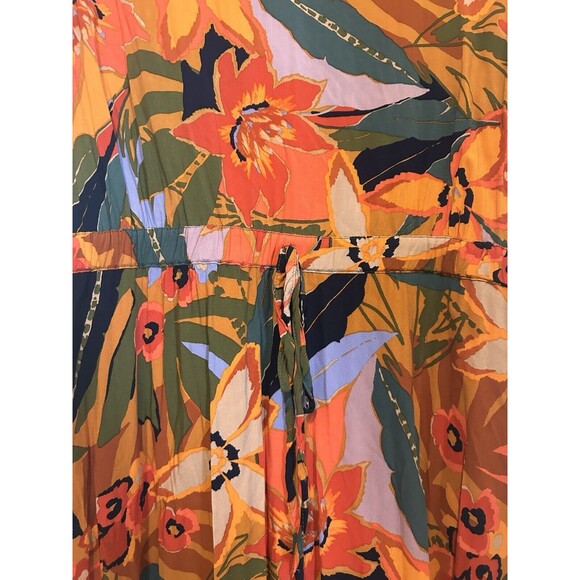 MSK Women's Split Neck Puff Sleeve High Low Dress Size XL Floral Boho Modest - Picture 3 of 5